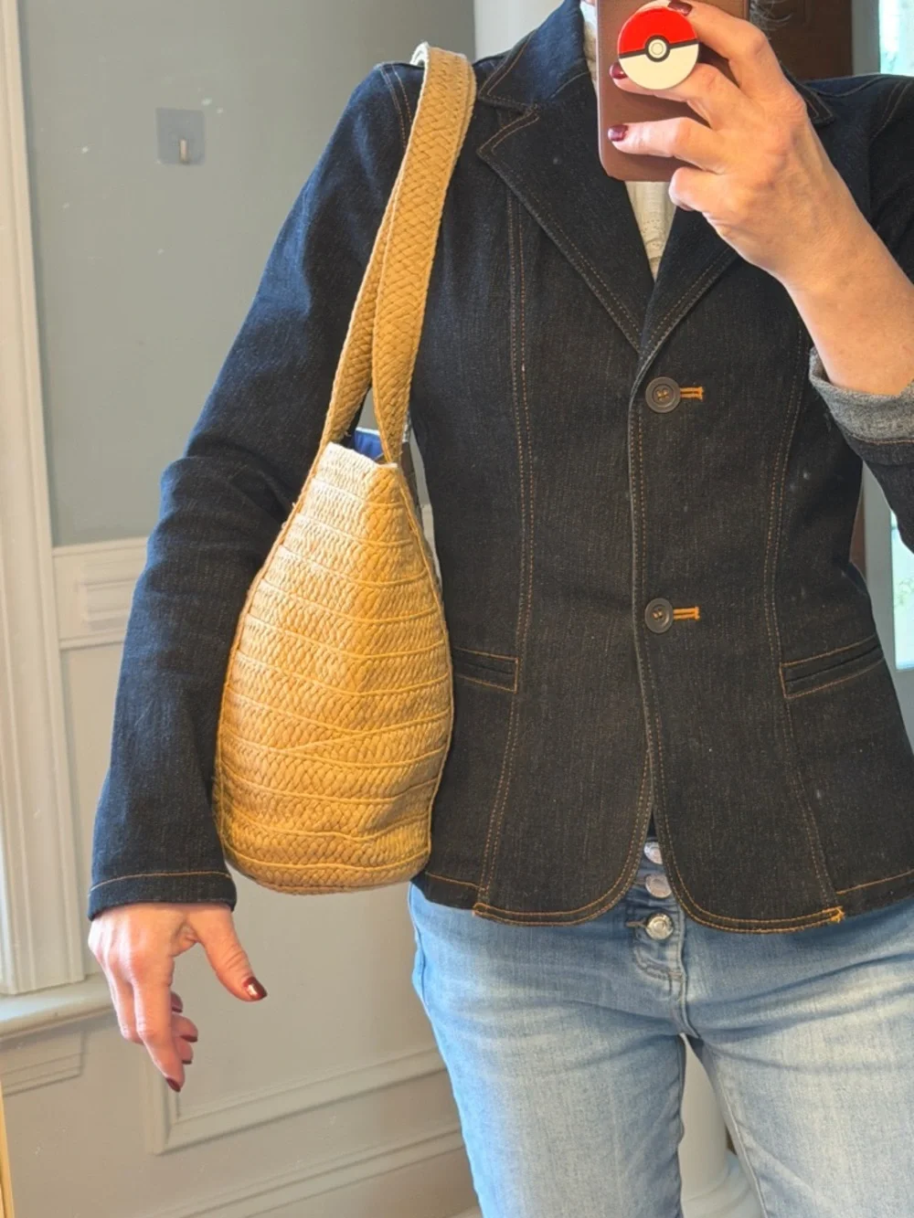 Draper James Coastal Chic Everyday Woven Straw Tote Natural (VGUC) - Picture 6 of 17